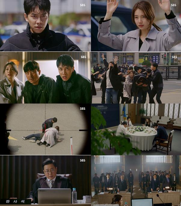 Lee Seung-gi and Bae Suzy of Vagabond managed to break through the bullets shot by the state and set up Jang Hyuk-jin in court.In the first and second part of the SBS gilt drama Vagabond, which was broadcast on the 26th, Nielsen Koreas metropolitan area standard (hereinafter the same) recorded 9.5% (All states 9.0%) and 11.9% (All states 11.6%), respectively.In particular, viewers showed a lot of interest in Lee Seung-gi, Bae Suzy, Shin Sung-roks thrilling car chase scene and shooting scene, which was released at the beginning of the drama. Thanks to this, the highest audience rating rose to 13.3%At 2049, the main judging index of advertising officials, Vagabond was 4.3% and 5.8%, respectively, higher than the previous meeting.This is more than 2.8 percent and 2.8 percent of the KBS weekend drama Love is a beautiful life, which is the number one household audience rating, respectively, and it is more than four times the record of 0.6 percent, 0.8 percent, 1.2 percent and 1.6 percent, respectively, which was recorded by the last broadcast of the Golden Garden.Thanks to this, the drama was able to win the top spot in terrestrial broadcasting, cable, and general broadcasting broadcasts.On the day of the broadcast, Lee Seung-gi and Bae Suzy began when they arrived at Incheon Port, where they brought Kim Song Yuqi (Jang Hyuk-jin), and met again with Ki Tae-woong (Shin Sung-rok) and Kim Se-hoon (Shin Seung-hwan).However, at this time, those who had been baptized by Min Jae-sik (Jung Man-sik) and hid in the Container ran the highway in a car that Dalgan took at risk and fired again.After arriving near the courthouse, they were surrounded by the NIS, including the ceremony, and Police at the intersection.Eventually, those who got out of the car were dangerous due to the firing of Police, when they were able to reach the court thanks to the family who blocked Polices bullets with a truck, and Park Kwang-deok (Ko Gyu-pil), who blocked the re-styled vehicle with his car.Then, while Dalgan and Harry were taking Song Yuqi into the courthouse, Harry and Song Yuqi were hit by a gun shot by Lily (Park Ain).However, at this time, the bereaved families were able to enter the court only by protecting them all, and the tension was rising at the peak as they appeared in front of the judge (Yoon Da-hoon), Edward Park (Lee Kyung-young) and Hong Seung-beom (Kim Jung-hyun).Meanwhile, in this meeting, the contents of the presidents political party (Baek Yoon-sik) looking at the secret fund from Hong Soon-jo (Moon Sung-geun) with his face firmly, and then the state-marked person was also shown to be satisfied by talking with Jessica Lee (Moon Jung-hee).But he soon heard Yoon Han-ki (Kim Min-jong) report that Kim Song Yuqi was going to court, and he was angry and eventually ordered to fire at Police.Vagabond is in the second half of the series, and there is a more solid and tense story, and now it is at the moment when the Pandora box surrounding the airplane terrorism is opened as Kim Song Yuqi enters the courtroom, said an official. You can expect it to catch your eye as more shocking stories are developed around the main characters Dalgeon and Harry during the remaining broadcasts.Vagabond is broadcast every Friday and Saturday at 10 pm on SBS.