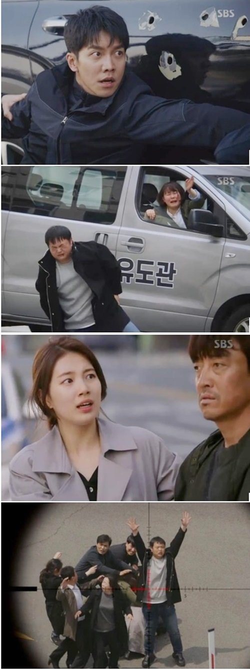In the SBS gilt drama Vagabond broadcast on the 26th, Lee Seung-gi (Chadalgun) and Bae Suzy (Gohari) joined with NIS agents in a thrilling ending that brought Jang Hyuk-jin (Kim Song Yuqi) to court 10 seconds before the ruling after confronting the Jung Man-sik partys indiscriminate attack. ...Lee Seung-gi and Bae Suzy ran into a Jung Man-sik vehicle at the moment they met Shin Sung-rok (Gi Tae-woong), followed by Choi Dae-chul (Kim Do-soo) and a flaming automatic to grind bullets and make containers a hive.At this time, Lee Ki-young (Kang Ju-cheol) helped with the Sniper gun, while Lee Seung-gi took Jung Man-siks vehicle away from the raining bullets and ran to the court after loading Bae Suzy and Shin Sung-rok, Shin Seung-hwan (Kim Se-hoon) and Jang Hyuk-jin.Jung Man-sik, who failed to prevent Lee Seung-gis brilliant run, asked Kim Min-jong (Yoon Han-ki) for support and Kim Min-jong, who reported it to President Baek Yoon-sik (Chung Kook-pyo), gave an eerie instruction that there is no need to live with Police.Lee Ki-young, who learned of the massive arrest, instructed Yang Hyung-wook (the chief of staff) to hack the NIS monitor screen and sprinkle it on SNS. Later, as Lee Seung-gi and Polices chase were broadcast live online, comments cheering Lee Seung-gi were poured out.As a result, the station rushed the helicopter, but Kim Min-jong immediately stopped the coverage by threatening the weakness of the stations president, and when the darkened Lee Seung-gi party was blocked by Police and stopped in the middle of the courtroom, Jung Man-sik instructed Police to shoot them all when they come out.When Jung Man-sik counted the counter, Lee Seung-gi and his party came out of the car, Jung Man-sik slammed the order to fire, and Lee Seung-gi, Bae Suzy and Shin Sung-rok hid behind the car again. I made it into Abi Gyu-hwan.At this time, a large dump truck from a distance ran with a horn and a fierce spirit, and broke through the barrigate and blocked Jung Man-sik.And the moment a bullet that Police shot was stuck in a dump truck, the bereaved family emerged from the car.In addition, while bleeding from the head of the bereaved family, Fugitive Mr. Dalgan, go quickly shouted, making Lee Seung-gi cry.Also, the bereaved families who learned that Sniper Park Ain (Lily) was aiming for Jang Hyuk-jin were protected by surrounding Jang Hyuk-jin with their arms open toward the bullet.At the moment Kim Jung-hyun (Hong Seung-beom) urged the judge to rule, the court door was opened and Lee Seung-gi gave a creepy thrill as the ending shouted Kim Song Yuqi was brought.The small forces that want truth gathered together and died and the appearance of against the great evil was deeply echoed in the hearts of the viewers.