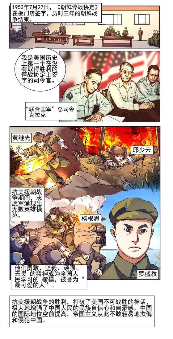 중국은 항미원조 전쟁을 통해 승리만 구가하던 미국에 첫 패배를 안겼다고 선전한다. [중국 인민망 캡처]