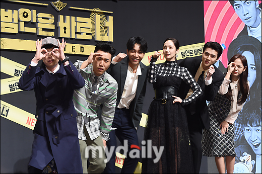 Yoo Jae-Suk, Kim Jong-min, Lee Seung-gi, Park Min-young, Exo Sehun and Kim Se-jung (from left) were held at CGV in Apgujeong, Seoul on the 8th.2 poses at the production presentation.Netflixs The Perp is Baro You!Season 2 is an entertainment program that deals with the full-fledged life variety of the Monk Dan, who is busy with his hands and feet because of his reasoning.
