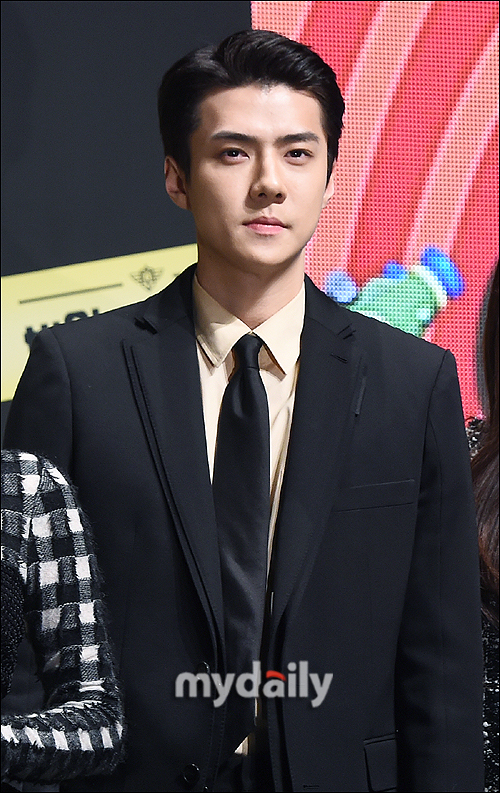 EXO Sehun poses at the production presentation of Netflix Baro you! 2 which was held at CGV of Seoul Apgujeong on the 8th.Netflixs The Perp is Baro You!Season 2 is an entertainment program that deals with the full-fledged life Variety of the busy detective detectives who are busy with their hands and feet because of their reasoning.