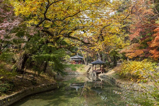 중앙의 정자가 존덕정, 우측의 정자가 관람정이다. [사진 서울관광재단]