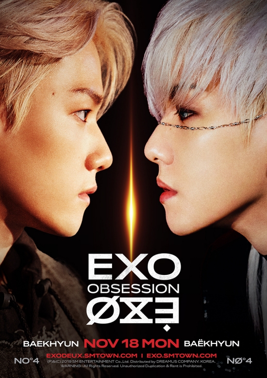 EXO Baekhyun has emanated an overwhelming charismaSM Entertainment released EXOs regular 6th album OBSESSION personal teaser image on the official home page on the 18th.Baekhyun has stepped up as a new runner.Baekhyun showed off his anti-war charm: his confrontation with another EXO, X-EXO. He gave off a strong look.X-EXO Baekhyun completes a mysterious vibe with a pace chainEXO also predicted a variety of albums: The new album included a total of 10 songs, including Korean and Chinese versions of Options. It featured intense music colors unique to EXO.The title song Opsition is a hip-hop dance genre song, featuring repeated vocal samples and heavy beats like magic, unravelling the will to escape from the existence of a terrible obsession in monologue form.The song Trouble is a dance song that combines various genres such as traps and reggae; the lyrics depict a love story without an exit that falls deeply into the opponent.Jekyll (Jekyll) is a dance pop song, with heavy drums and 808 bass, the vocal dynamic make-up transition also stands out.He expressed the inner conflict he experienced with another self.Meanwhile, EXO will release Options on its main music site at 6 p.m. on the 27th, and it contains 10 songs. It is possible to make reservations at on-line and off-line music stores.