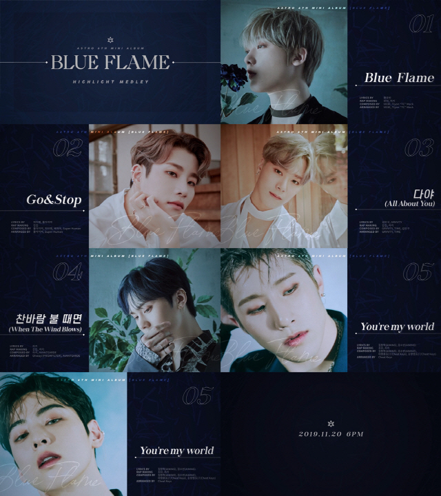 The group Astro (ASTRO) announced the imminent comeback by releasing a highlight medley video that will allow you to meet your sixth mini album BLUE FLAME (Blue Flame) in advance.Astro posted a total of five highlight medley videos on the official SNS channel on the 17th, including the title song Blue Flame.In addition, the addictive pop dance song Go & Stop based on Latin rhythm, Future Pop All About You, which creates excitement with intense bass and refreshing vocals that capture the ears, lyrical pop dance song When the Wind Blows, and piano melody, along with the hearts of precious fans Up to the pop ballad song Youre My World (You My World), a total of five songs with Astros charming tone provide pleasure to listen to.In particular, When the Wind Blows is a self-titled song by member Rocky, which adds Rockys sensibility to the lyrics and melody that color Astros only, attracting attention.Astro is short, but it is opening up a comeback by releasing the highlight of the songs that catch the ears.In addition, from the intense title song that was not seen before to the song for the fans, Astro fills the track with the different appearances of Astro and anticipates the expansion of the musical spectrum.This is why Astros comeback, which has become more musically mature as well as visual changes, continues to be a hot topic.Meanwhile, Astro will release the sixth mini album BLUE FLAME on its online site at 6 p.m. on the 20th, and will showcase at YES24 Live Hall in Gwangjin-gu, Seoul on the same day