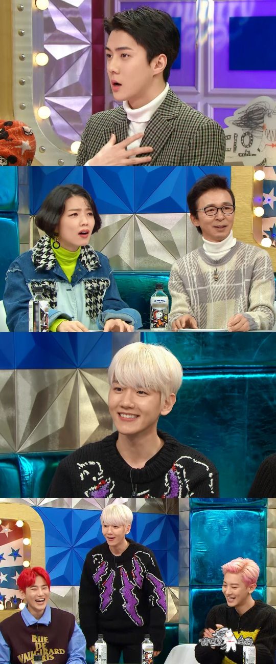 EXO Sehun appears on MBCs Radio Star, which surprises everyone by worrying about aging. In addition, Baekhyun is enormous (?)It draws attention by releasing its monthly expenditure.Radio Star, which will be broadcast on the 4th, will be featured in EXO Radio Star, starring EXO (EXO) guardian, Baekhyun, Chanyeol, Kai, Sehun and Chen.On this day, EXOs youngest Sehun said that he was worried that he was experiencing aging recently and embarrassed his older sisters.Chanyeol reveals the symptoms of aging in Sehun and focuses attention.Chanyeol is curious by telling the story of a diving trip by making an appointment, saying,  (Sehun) did not come after a while.Sehun reveals the behind-the-scenes meeting with U.S. President Ivana Trump, who was invited to a presidential dinner in June to celebrate President Ivana Trumps visit to Korea.At the time, Sehun added to his curiosity by telling him that he had been sweating cold ahead of his handshake with President Ivana Trump.Baekhyun also draws attention by revealing the huge monthly expenditures: the back door that everyone was surprised by the unexpected amount.Among them, EXO members will be the first to be selected by the top importer.Baekhyun is proud of the EXO that appeared in the textbook. Baekhyun, who said that being a group in the textbook was a long dream, was thrilled that he finally dreamed.Chanyeol also caught the eye by telling an anecdote that he felt EXO negative in Dubai.In addition, Baekhyun is in charge of official entertainment selected by EXO members. All members have shown strong trust that they believe only Baekhyun.As evidenced by this, Baekhyun is known to have proved its presence with a vocal simulation parade.Radio Star will air at 11:05 p.m. on the 4th.