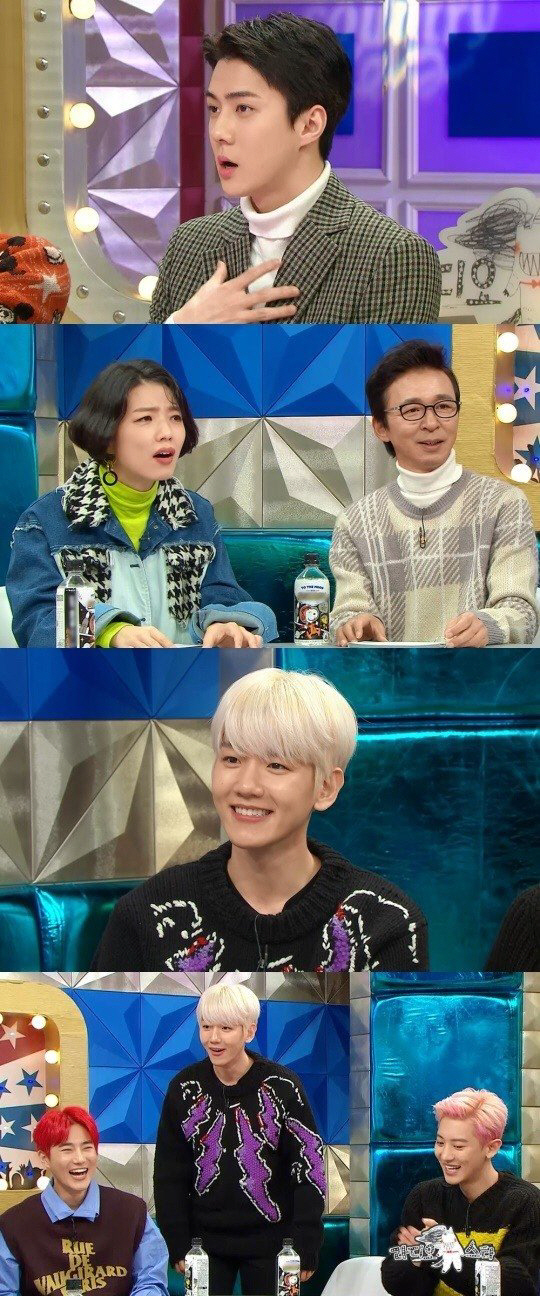 MBC Radio Star, which will be broadcast on the 4th, will feature EXO Clas, featuring EXO (EXO) guardian, Baekhyun, Chanyeol, Kai, Sehun and Chen.EXOs youngest Sehun surprises everyone by confessing aging; Sehun is worried that he is experiencing aging recently, and has embarrassed his older brothers and sisters.Chanyeol reveals the symptoms of aging in Sehun and focuses attention.Chanyeol is curious by telling the story of a diving trip by making an appointment, saying,  (Sehun) did not come after a while.Sehun reveals behind-the-scenes encounter with US President Ivana TrumpEXO was invited to the presidential dinner of President Ivana Trump in June to gather topics.At the time, Sehun added curiosity by Confessions that he was sweating cold ahead of his handshake with President Ivana Trump.Baekhyun also draws attention by revealing the huge monthly expenditures: the back door that everyone was surprised by the unexpected amount.Among them, EXO members will be the first to be selected by the top importer.Baekhyun is proud of the EXO that appeared in the textbook. Baekhyun, who said that being a group in the textbook was a long dream, was thrilled that he finally dreamed.Chanyeol is also said to have boasted an extraordinary class by telling an anecdote that he felt EXO adjudication in Dubai.In addition, Baekhyun is the official entertainment director selected by EXO members. All members have shown strong trust that they believe only Baekhyun.As evidenced by this, Baekhyun is known to have proved his sense of art with the Spiny red gurnard simulation parade.EXO youngest Sehuns aging worry and entertainment director Baekhyuns Spiny red gurnard simulation can be confirmed through Radio Star, which will be broadcast at 11:05 pm on the 4th.kim min-jung