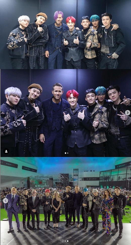 Fan heart show.Hollywood star Lion Laynolds flaunts Fan heart for group EXOLion Laynolds meets with EXO on his instagram on the 2nd Celebratory photoEXO attended Lion Laynolds Netflix movie 6 Underground at DDP in Dongdaemun, Seoul as a guest.Lion Laynolds in the photo stood side by side with six EXO members and looked at the camera.And Michael Bay, actor Melanie Laurent, Adria Arzona and Ian Bryce, producers, also celebrated the special stage with the 6 Underground actors and EXO.On the third day of the day,Lion Laynolds made it look like a colorful dye of hair color like EXO members.Its great to be a new member of EXO, he said. I can not dance and sing well. I do not know when to hold my thumb.Ive never learned that, he added, adding to the laughter.6 Underground is an action blockbuster of the six people who erased all the past records as they did not exist in the first place, and the biggest operation on the ground that they have become Ghosts themselves.It will be unveiled on Netflix on the 13th.