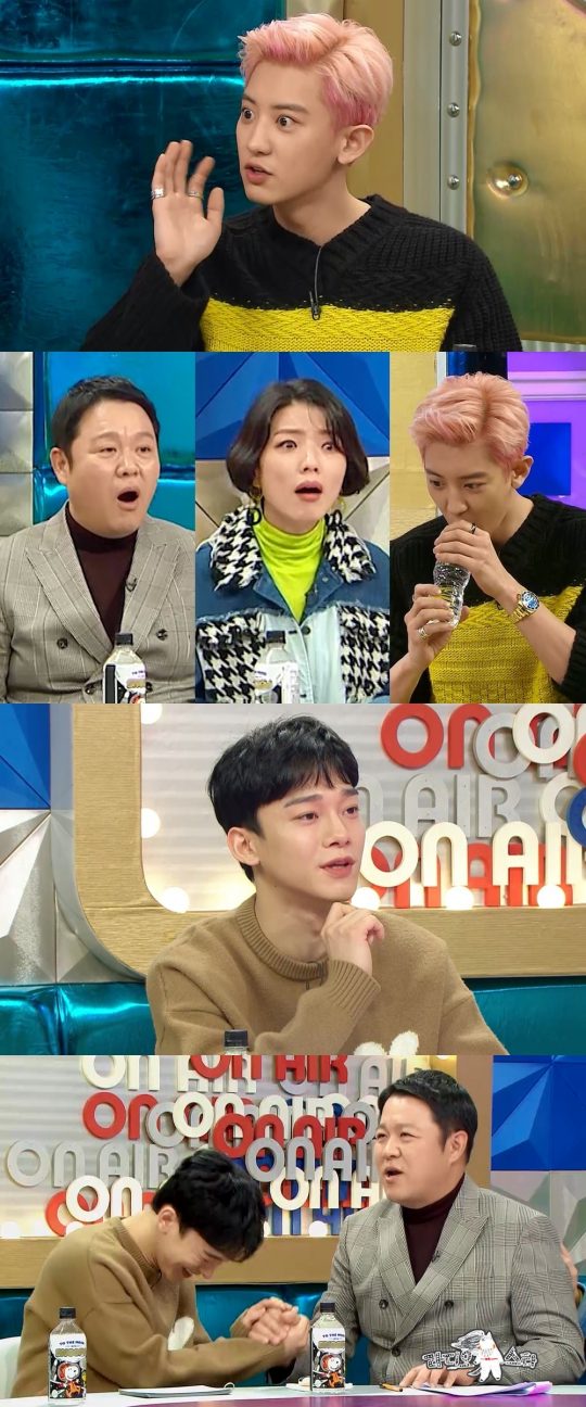Group EXO member Chanyeol will unveil an anecdote that has been struggling with EXO D.O. on MBC Radio Star.Radio Star, which will be broadcast on the 4th, will be featured in EXO Radio Star, featuring EXOs Suho, Baek Hyun, Chanyeol, Kai, Sehun and Chen.On the show, Chanyeol confesses that he had a struggle with EXO D.O. He focuses his attention on the situation, describing the situation that was blurred, saying, The point consciousness has faded.Chanyeol, who eventually let go of the string of reason, surprised everyone by saying that superhuman power led to a terrible ending.Chanyeol then confides that he had been forcibly performing a silent sentence for a month, which surprised fans with news of vocal cord surgery in June.He is the back door that he made a sadness by telling the detailed story of the time.Chanyeol is attracted to his unusual habit: his habit of biting the members here; but it raises questions by revealing the only reason he doesnt bite leader Suho.In addition, Chanyeol robs the eye with a curious individuality: he is going to shock everyone with a one-shot of 500mL of water in three seconds.Chen plays as the only Radio Star experience. Chen, who has taken the special MC spot after her third appearance, shows off her relaxed appearance unlike nervous members.Chen also impresses him with a delicate look at Kim Gura.Chen is the back door that not only screens the authenticity of the members talk, but also adds episodes and doubled the fun.EXO Suho and Kais contest for entertainment can be found at Radio Star, which is broadcasted at 11:05 pm on the day.