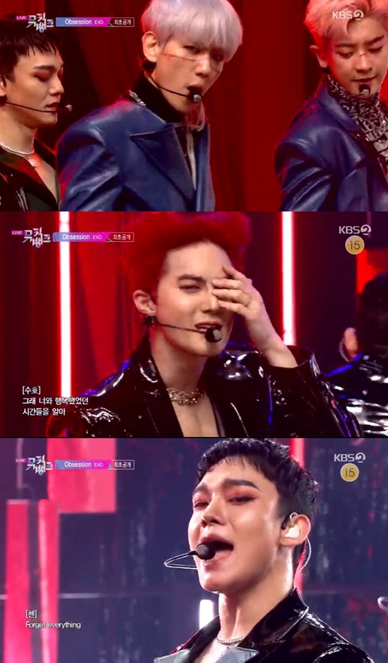 The group EXO (EXO) showed the top candidate Down: It was a spectacular comeback.On KBS 2TV music ranking program Music Bank, which was broadcast on the afternoon of the 6th, EXO showed an intense stage with the song OBSESSION, capturing the public.In particular, EXO showed off the sword dance as if it were a body, and showed off the EXODown stage with a show of pride.Option is an addictive hip-hop dance song with a willingness to escape from the darkness of a terrible obsession with oneself. It has heavy performance and delicate expressive power.Prior to the stage, Leader Suho explained the title song, It is a song that expresses the will to escape from the obsession in the darkness toward oneself in a straightforward monologue form.Then Chan-yeol laughed and laughed at how to enjoy the stage better, saying, The concept of two things in one song, the face of the members, and the members.On the other hand, Music Bank includes 1TEAM, AOA, BVNDIT (Vandit), CIX, JxR, OnlyOneOf, Steady, Golden Child, Nature (NATURE), New Kid, Limitless, Park Jun-ho (PULIK), Park Ji-hoon, Se-See, Sweet Sorrow, Astro (ASTRO), Ollie (ORLY), Space Girl and Lee Jun-young.