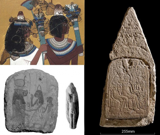 고대 이집트 유적에서 묘사되는 원뿔모양 머리 장식/사진=영국 데일리메일 화면 캡처