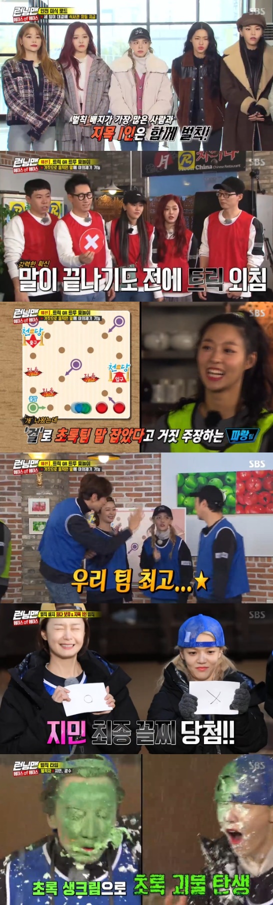 Running Man AOA Jimin points out Lee Kwang-soo, gets unusual fresh cream penaltyOn the 15th SBS Good Sunday - Running Man, Ace of Ace Race was held.With the AOA complete squad on the day, Konyaspor team (Seolhyun, Yuna, Kim Jong-kook, Song Ji-hyo), Blue team (Lee Kwang-soo, Jeon So-min, Jimin, Haha), Red team (Yoo Jae-Suk, Ji Suk-jin, Yang Se-chan, Chan The family was built up by Hyejeong.The band is right, said Jeon So-min.Here, my brother is very stubborn, he said, and Lee Kwang-soo also agreed, I am Kim Jong-kook here. Then they found their lies. Haha laughed, saying, I really want to do this game alone.Then, the blue team that agreed not to react at all and threw the yut came out, but everyone did not believe it, and the Konyaspor team objected to Trick.With one victory, the blue team recovered teamwork again, succeeded until the next edition, and the charter was reversed.The red team in crisis. But Hyejeong was named Yut after Mo and Yutja.The blue team, which had been pushing the urge to shout Trick, began to run into the propaganda of the red team, and the blue team, which did not hit, gave the meal ticket and sealed the X edition high.But when Konyaspors team said they had gone to the heavenly party with a do, they took it out again and walked the last meal ticket; Konyaspors team was true, and the blue team gave the last meal ticket.The blue team was then paralyzed with a mo thrown by Jimin; a blue team again filled with hope.However, the red team took the Trick in the subsequent edition, and the first mission victory was won by the red team.Instead, the blue team grabbed the Trick of the Konyaspor team to win second place.The second mission was Just come to me with Samansa, a game that attacked each team with a representative attack runner.All but the attackers can run away in the train compartment and make only animal sounds.Lee Kwang-soo, who first played as a blue team representative, caught Yoo Jae-Suk and Yang Se-chan, but attacked the staff and scored two points.Lee Kwang-soo apologized for not really knowing; Red team leader Yang Se-chan also scored a two-point deduction.Konyaspor team leader Yuna laughed when he attacked the same team Seolhyun, Kim Jong-kook.The second mission was won by the Konyaspor team; the second was the red team.The last mission was a mission to face off in search of hidden weapons as a severe survival; the ones with the most penalty badges as a result were Jimin and Jeon So-min.The draw result revealed that the final bottom was Jimin. Jeon So-min, Haha kneeled, and Jeon So-min pointed to Lee Kwang-soo, who did not kneel.Photo = SBS Broadcasting Screen