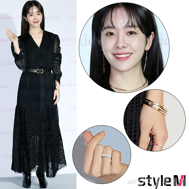 Actor Han Ji-min flaunts elegant dress lookOn the 13th, Han Ji-min attended a talk concert for Blood Diamond Is You to commemorate the 30th anniversary of the founding of the jewelery brand Golden Dew.Han Ji-min appeared in a pleats dress with a shimmering material.He wore a gold buckle at his waist and a variety of Blood Diamond jewelery to create an elegant atmosphere.Here, Han Ji-min completed an intense mix look with a black long boots with a glossy look.Dress worn by Han Ji-min on this day is a time product.Blood Diamond, Leopard, and Zibra patterns are blocked and partial glitter stitches are put into motion to create a variety of feelings.The lookbook Model wore only Dress without jewelry and matched black tights and ribbon-decorated slingbacks to create a lovely mood.Actor Han Ji-min in time dress at jewelery event