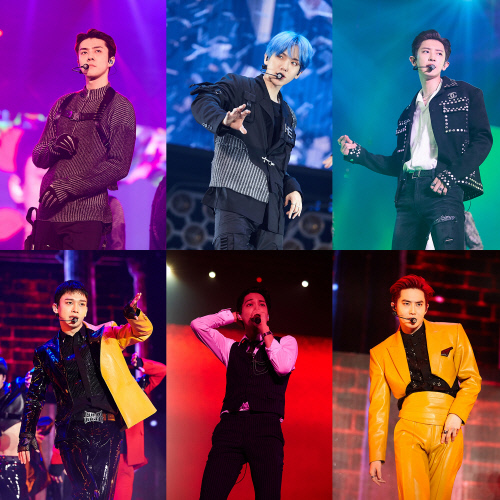 In addition, the audience enthusiastically enjoyed the performance by wearing the dress codes in the colors that symbolize the winter albums of EXO such as Red & Green, Black & Gray & White, Brown & White, and impressed the members with various events such as slogans and large card sections.