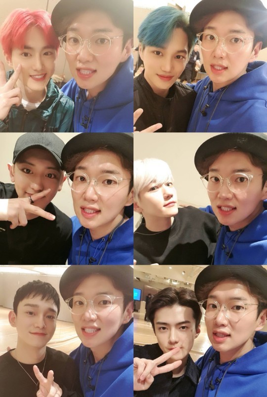 Jang Sung Kyu Exo Manager On The 1st Members And Friendly Celebratory Photo