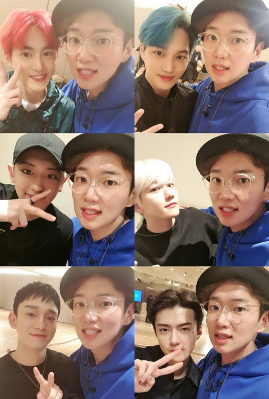 maekyung.comBroadcaster Jang Sung-kyu also boasted an undeterred look next to the group EXO.Jang Sung-kyu posted a picture on his Instagram on the 3rd with an article entitled I made a precious memory because of D-DAY. EXO.In the photo, there is a picture of Jang Sung-kyu taking self-portraits with EXO members Chan Yeol, Kai, Chen, Suho, Sehun, Baekhyun.EXO recently hosted Concert at Seoul Olympic Park.