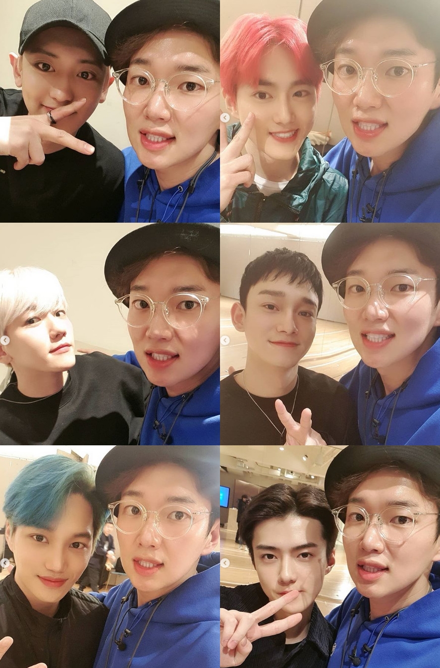Broadcaster Jang Sung-kyu unveiled a friendly selfie with members ahead of the EXO Manager experience.On the 3rd, Jang Sung-kyu posted several photos on his instagram with an article entitled D-day # Walkman EXO # Extraordinary Remembrance # Remarkable.Jang Sung-kyu in the public photos is taking a selfie with face to face with EXO members Chan Yeol, Suho, Baekhyun, Chen, Kai and Sehun.The superior visuals of EXO members and the unfashionable (?) Jang Sung-kyu are also noticeable.The EXO Manager experience of Jang Sung-kyu will be released on YouTube Walkman channel at 6 pm on the same day.PhotoJang Sung-kyu SNS