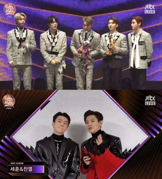At the 34th Golden Disk Album Awards ceremony, which was broadcast live on JTBC, JTBC2 and JTBC4 from 4:50 pm on May 5, the group Monstar X, EXO Sehun and Chanyeol won the Four Dharma Seals.The Actor River sky has emerged as a prize winner.Ive been participating in the awards ceremony for five years, and Im grateful that if youre a singer, youll get an award at the Golden Disk you want to stand for, Monstar said, adding that she loves Monbebe (fandom name).Monstar, who also thanked the staff and his family members, said that he felt sorry for his overseas fans in English. Finally, he said, I love Juheon, who is sick and resting at home.EXO Sehun and Chanyeol, who appeared through video messages, thanked the award and said, I will come back to you again in a new way.Meanwhile, the 34th Golden Disk Awards with TikTok Album division held at 4:50 pm at the Kai Dome in Gocheok, Seoul will be broadcast live on JTBC, JTBC2, and JTBC4, and can be seen through Naver V Live.Lee Seung-gi and Park So-dam are in charge; you can check out the winners Bextage interview on the TikTalk app.