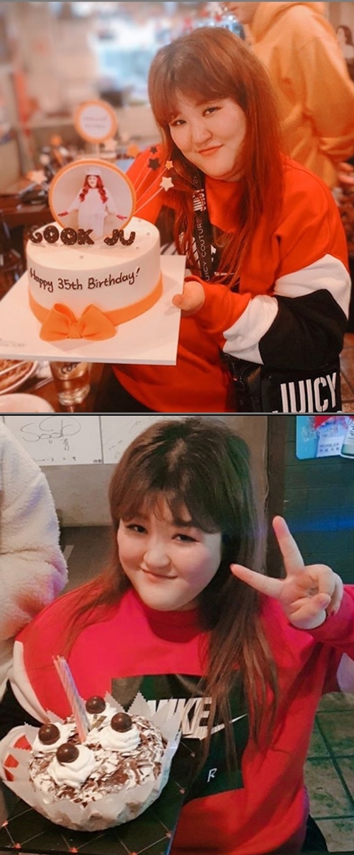 Gag Woman Lee Guk-joo transforms into Cake richLee Guk-joo posted several photos and posts on her Instagram account on Thursday.Lee Guk-joo released his photo with the article #2020 #0105 #mybirthday # cake rich # happy hero # Thank you # thank you # thank you for sending the gift card # I will repay you.In another photo, he poses V with his hand with a different shape of Cake, which makes him laugh.Lee Guk-joo, who has recently lost weight, is captivating her eyes because she is showing off her sleek jawline and watery beauty.Lee Guk-joo is appearing in the TVN entertainment Comedy Big League.
