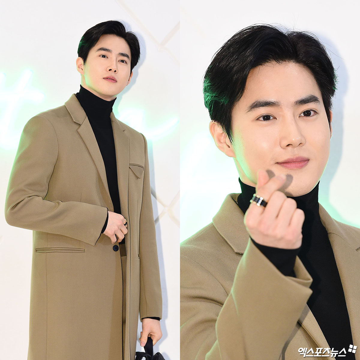 EXO Suho, who attended the opening event of the Bottega Veneta Pouch Pop-up Store held at the Hyodai Department Store Pangyo branch in Baekhyun-dong, Gyeonggi Province, on the afternoon of the 6th, has photo time.The Shining Appearance of Department Stores.A superior coatfit.Communication Free Pass Award.Surgeon-filled Sonhart.