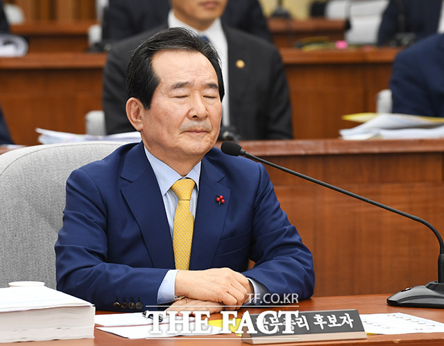 이날 청문회는 각종 자금 의혹 등을 두고 정 후보자가 소명하는 시간을 가졌다. 또 정 후보자는 '동탄 택지개발 업체 선정 연루 의혹'이 제기되자 강하게 반발하기도 했다. /배정한 기자