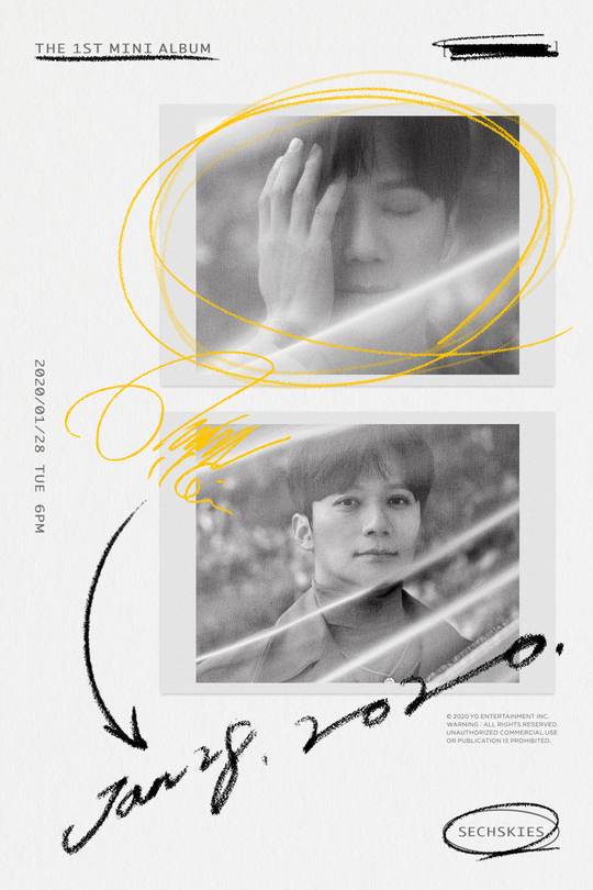 A four-color four-color Teaser image of the Techs Kies has been released.YG Entertainment released four personal posters of SECHSKIES THE 1ST MINI ALBUM on its official blog at 4 pm on January 9.Techs Kies, who launched a comeback announcement on January 28, raised fans expectations with a warm and faint-hearted poster.Eun Ji-won Lee Jai-jin Kim Jae-duc Jang Su won four members of this Poster, color, black and white, soft and charismatic, and dreamy charm.Eun Ji-won emphasized both the aura and the emotional aspect of the suction force with the dark eyes staring somewhere.Lee Jai-jin emanated a sweet charm with a gentle smile that sizzled gently.Kim Jae-duc completed his understated charisma by looking thoughtfully bowed or staring at the camera with an expressionless face.Jang Su won maximized winter sensibility with a faint solitude.Here, the yellow circle, which emphasizes the sign with yellow pen, which is a color symbolizing the Techs Kies, and the pictures of the members, contrasted with the black and white poster and completed the sensual poster.Techs Kies is the first album to be released after being reorganized into a four-member group, so I made every effort ahead of this activity.minjee Lee