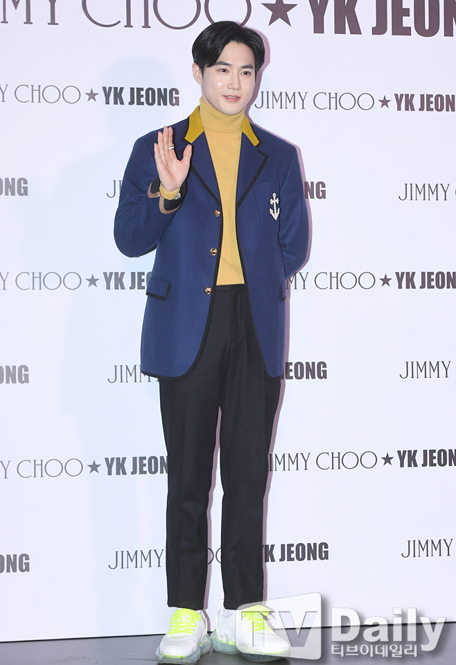 EXO Suho attends the launch event of the Highlighted Capsule Collection held at the dress garden in Cheongdam-dong, Gangnam-gu, Seoul on the evening of 9th day.[launching event event