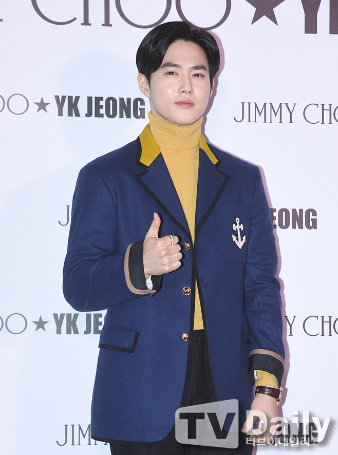 EXO Suho attends the launch event of the Highlighted Capsule Collection held at the dress garden in Cheongdam-dong, Gangnam District, Seoul on the evening of the 9th.[launching event event