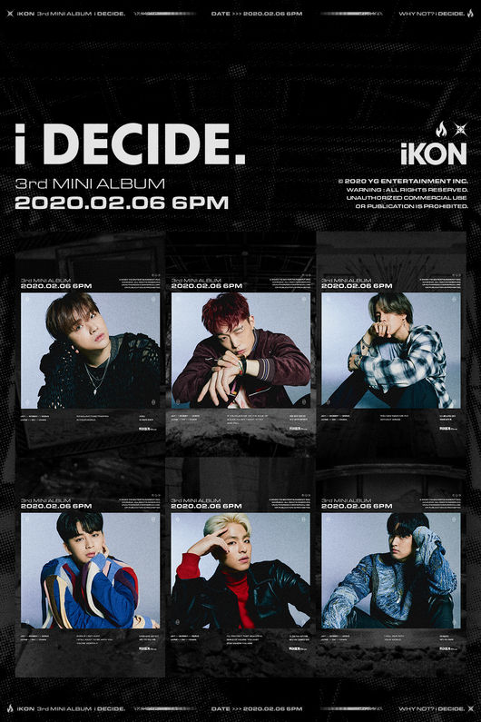 Icon (iKON) has been showing a series of concept posters with intense visual contrasts, raising expectations for the comeback stage.YG Entertainment posted a black version concept poster of Icons third Mini album i DECEDE title song DIVE on its official blog at 6 pm on the 2nd.The atmosphere has changed dramatically from the RED version of the flame background released this morning.In the poster of Black version, Icon filled the screen with a hip expression and six colorful personality of pose.Icon has previously hinted at flames and thorns as a symbolic image that compresses the title song Running on SNS.In connection with the title, Icons willingness to jump beyond any difficulties and limitations is seen.The two concept posters are inscribed with some of the lyrics of jump along with the unique Aura of the members, so you can guess the meaning more specifically.I will be trapped in your world If you stand on the edge of the cliff, I will fall down You will fly me without wings You are a worthy person who wants to be together even if you are hurt I will keep that fine smile. I jumped into the world where you live And so on.The title song Jump is a dance song that shows the lyrics that convey the courage to do anything for the loved one.It plans to stimulate the emotions of music fans with repetitive country-style guitar riffs and rich sound.Icon will release his new album i DECEIDE soundtrack at 6 pm on February 6.From 5 p.m., an hour before its release, it will open its comeback live FM iKON (with VLIVE) and actively communicate with fans.YG