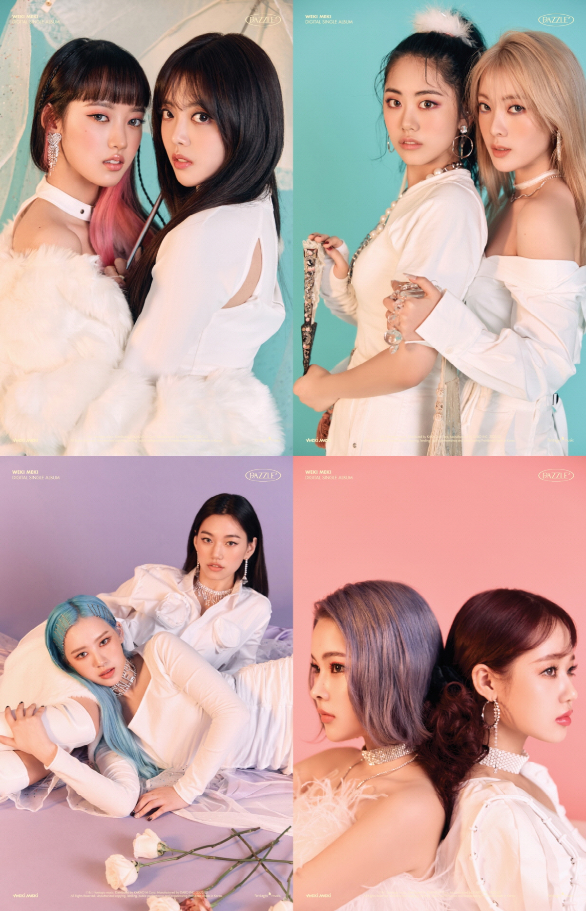 Group Weki Meki (Weki Meki) first released the Teaser Image of the new song DAZZL DAZZLE (Dazle Dazzle).On the 13th, Weki Meki (Ji Su-yeon, Eli, Choi Yoo-jung, Kim Do-yeon, Summer savory, Lua, Lina, Lucy) released the concept Teaser Image of the digital single DAZZLE DAZZLE (Daezzle Dazzle) through the official SNS channel.In the photo released with the phrase DAZZLING FUNERAL (Daezzling Funeral), Weki Meki focuses attention by utilizing their charm with pastel hair and intense eye makeup that are points in white costumes.The provocative gaze that gazes at the camera indifferently in the background of vintage colors creates a mysterious yet SinB atmosphere.While props such as ball caps with mesh, miniature tubes, and candles stimulate curiosity, colorful colors and sparkling accessories are in a subtle harmony and amplify the curiosity about the transform of Weki Meki.Weki Meki, who announced his comeback through a coming-up Teaser and plan poster, will be in front of the public with his digital single album DAZZLE DAZZLE on the 20th.The title song Dazzle Dazzle is expected to be accompanied by Anna Timgren (Anna Timgrens) and STAINBOYS (Stainboys), who participated in a number of K-POP girl group albums including BoA, Womens Friend and Twice, and created famous songs.On the other hand, Weki Meki, who foresaw a different transform with the concept of mysterious charm, is in the midst of preparing for comeback.