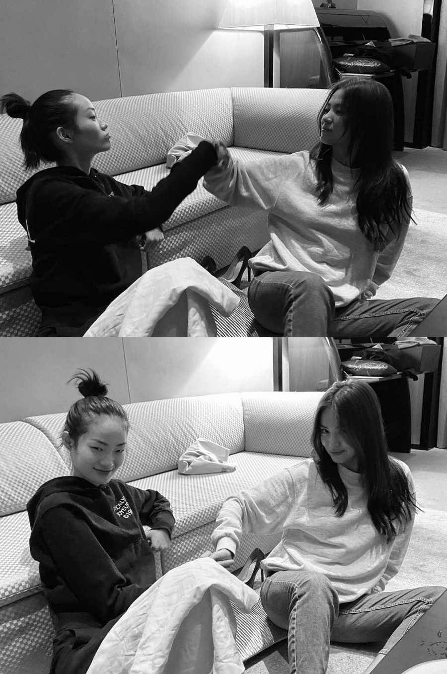 Actor Song Hye-kyo and Model Shin Hyun-ji are attracting attention.Stylist Chae Hyun-suk posted a hashtag post on Song Hye-kyo and Shin Hyun-ji on his 23rd day, saying, My love, my family, I am happy if I laugh.The photos he released showed Song Hye-kyo and Shin Hyun-ji having a pleasant time in comfortable costumes, and those who leaned on the sofa looked at the camera together and looked at each other.In particular, he is pointing his fist at his face with a playful expression, and he is laughing. In the post, Shin Hyun-ji commented, I love you.Among these two people, Song Hye-kyo was born in 1981 and Shin Hyun-ji was born in 1996, and they are attracting more attention by showing friendship beyond the age of 15.The two of them are showing off their same age chemi so that they can not believe the age difference of 15 years.Song Hye-kyo attended the 2020 Autumn Collection in Palazzo del Giarchio, Milan, Italy, and Shin Hyun-ji became a Model for the famous brand 2020 F/W collector show in Versace, Etro, Fendi and Ferragamo in Milan, Italy.It seems that those who met in Milan expressed their gratitude.Their friendship was also revealed through Shin Hyunji SNS. On this day, Shin Hyunji said to his instagram, When will it be beautiful?And posted two photos of Song Hye-kyo and the self-portrait taken with Song Hye-kyo.In the photo, Song Hye-kyo and Shin Hyun-ji wink, while they are showing friendship and friendship between the two with a humorous expression such as staring at the camera.On this day, Shin Hyun-ji said, It is a photo taken by Song Hye-kyo, and I posted another post by tagging Song Hye-kyos SNS account. In the photo, Song Hye-kyos affection for Shin Hyun-ji is felt.Song Hye-kyo recently donated Korean guides to Professor Seo Kyung-duk and the Brooklyn Museum in New York City, and is currently reviewing his next work.Shin Hyun-ji is the winner of the 2013 Challenge SuperModel Korea 4 and is currently active in world famous shows such as New York City, London, Italy, Milan and Paris, France.=