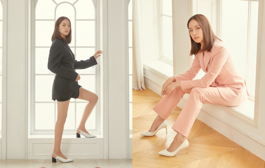 Actor Jo Yoon-hee showed a shoe picture with various charms.Shoes brand Soda (SODA) released an additional 2020 S/S season pictorial with exclusive model Jo Yoon-hee for Spring on Wednesday.Jo Yoon-hee in the picture is a romantic look that fits a special day in Sodas personal shoes, a casual look that can be worn comfortably in everyday life, and a fresh style office look.Jo Yoon-hee wore a black jacket and shorts with a white sling bag; the heels are colored black and fit well with the jacket.The pink suit featured white stiletto heels: Jo Yoon-hee, who neatly produced a break-foot hair to complete a chic yet bright Spring Office look,In another cut, she matched her off-shoulder frill blouse and wide pants with a mint-colored blower, with a relaxed atmosphere that draws attention.Soda said, Reflecting recent fashion trends, it is a simple but certain point styling that has a sophisticated image of Jo Yoon-hee and a sensual look.Jo Yoon-hees shoes in the picture can be found at Soda stores and DFD online malls nationwide.