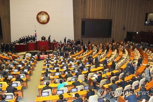 대체복무제법 처리된 작년 12월 국회 본회의 장면 [연합뉴스 자료사진]
