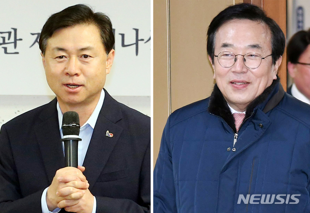 (첨부사진) 부산진갑선거구, 더불어민주당 김영춘 의원(왼편), 미래통합당 서병수 전 부산시장(오른편).