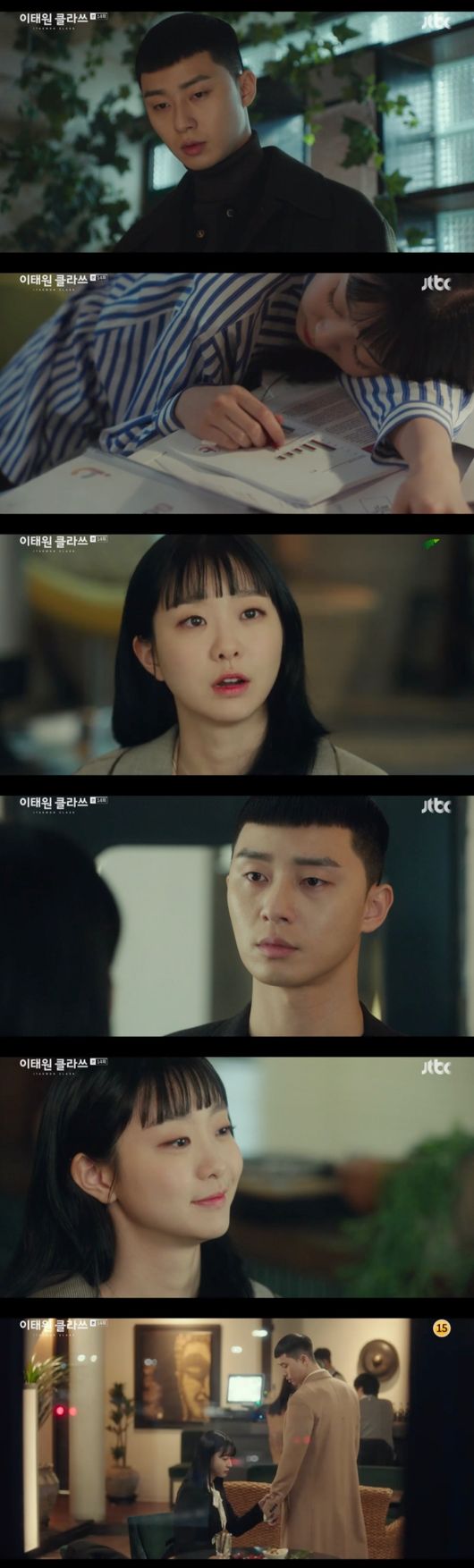 Itaewon Clath Park Seo-joon was hit by a car on behalf of Kim Dong-hee while he was aware of his mind toward Kim Da-mi.In the JTBC gilt drama Itaewon Klath (playplayplay by Gwangjin, directed by Kim Sung-yoon), which was broadcast on the 14th, Park Sae-ro-yi (Park Seo-joon) realized his love for Joy Seo (Kim Da-mi) was broadcast.Park Sae-ro-yi found Joysers office; Joyser was exhausted and asleep while working.Park Sae-ro-yi covered his outerwear to Joyser, and at that moment Joyser broke.Park Sae-ro-yi told Joy that Jang Dae-hee (Yoo Jae-myeong) had pancreatic cancer.Park Sae-ro-yi, Joy, Kang Min-jung (Kim Hye-eun) and Lee Ho-jin (Lee Da-wit) gathered in one place.Before Jang Dae-hee handed over his position to Jang Geun-soo (Kim Dong-hee), he decided to dismiss him from the presidency.Park Sae-ro-yi was worried about the already busy Joycer over the Chinese contract, which then said: Just listen to one wish, just give me a date.Park Sae-ro-yi responded by pretending to be moderate.Park Sae-ro-yi was working with Joy, when he received a call from Oh Soo-ah (Kwon Na-ra).Someones out of love and is out all night, and some are flirting with a woman, said Joy, with Park Sae-ro-yi in a straight line, dont do that anymore, like I like it.I told him that you obviously do not see him as a woman. Park Sae-ro-yi hurriedly left and said, Why should I feel sorry? Why do I make this feeling?Joy, who was sullen, laughed immediately and said, I do not know why. I feel a little like a woman. I know the delegate best.I am now seen as a woman. Park Sae-ro-yi left the office in a panic.Park Sae-ro-yi and Oh Soo-ah met at a cafe in Itaewon; Oh Soo-ah asked Park Sae-ro-yi, Do I still like it?But Park Sae-ro-yi didnt answer, and Joyser came into the café where they were with Jang Geun-soo, whom he had come across.Joyser saw Park Sae-ro-yi with Oh Soo-ah and left the cafe; Park Sae-ro-yi was displeased to see such a Joy book.Oh Soo-ah had a gut feeling for Park Sae-ro-yis changed mind; Oh Soo-ah caught Park Sae-ro-yi trying to go.And asked, Do you like Seo-yool Lee? Oh Soo-ah said, Its 15 years, you have to make me white water, you have to like me.But Park Sae-ro-yi never said he liked it.Oh Soo-ah came across Jean, who was released early as a model, as well as Ahn, who had been drinking together.Jean asked Oh Soo-ah, Do you still like Park Sae-ro-yi? Oh Soo-ahs reaction was cold.I guess Im also going to have to be a terrible guy for you, Jean, the Fountainhead, said bitterly.On the day of the shareholders meeting, Joy was overworked. Joy was walking and fell down.Kang Min-jung and Lee Ho-jin, who heard the news, worried that Park Sae-ro-yi would not come to the shareholders meeting.Kang Min-jung ran into Jang Dae-hee in the lobby, who told Jang Dae-hee, I heard it was a lot sick. So Jang Dae-hee said, It would be a good card, but I did not use it.My health, my outside job, and my family. There is no doubt about that. But I always make the wrong choice.I should use it and throw it away, not put it on top.The meeting was held at the meeting of shareholders, which was held outside the board of directors. The result was rejected.While it was a priority to soothe shareholders, Park Sae-ro-yi headed straight to the hospital.Joyser was told of the rejection and immediately tried to meet shareholders, Park Sae-ro-yi told Joyser: Take a break - if you move now, youre fired.Park Sae-ro-yi left the hospital with Choi Seung-kwon (Ryu Kyung-soo).Choi Seung-kwon noticed Park Sae-ro-yis mind and advised him to do what he wants, and Park Sae-ro-yi was aware of his feelings for Joy again.Park Sae-ro-yi bought a necklace that Joy had said he wanted to have and went back to the hospital, when he overheard Joyser talking to Ma Hyun-yi (Lee Joo-young).Joy said, I confess that I love you. I told you to cut off if your favorite mind is a reason for dismissal.The reason I can express my affection to the representative is because I am a good worker and a necessary person.I have to be the person I need from the representative, who has to be around no matter what he says. Park Sae-ro-yi realized the vacancy in Joy; the most grateful, the most sorry, were all Joysers to Park Sae-ro-yi.The most frightening moment for him was when Joycer fell, and with the best luck of his life, he recalled when Joycer came to the moon.Park Sae-ro-yi thinks its all over you and finally realises he loves Joy.Park Sae-ro-yi headed straight to the hospital to see Joy, who also came to see Joys hospitalization; Park Sae-ro-yi told Jang Geun-soo, I understand.Shes the kind of woman whos willing to risk her life, she said.If you have a girls heart, you should fold it. But Ill do it. Traitor, trash. You can swear.I like Seo-yool Lee, he declared.Park Sae-ro-yi found Joysers ward; Joyser was kidnapped by a questionable man disguised as a nurse.Jang noticed this, too, and followed Park Sae-ro-yi. Everything was done by Jean Fountainhead.Excited, Jang tried to run at the Fountainhead, when the car rushed to Jang, who pushed him away and was hit by a car instead.Park Sae-ro-yi, while distracted, regretted pushing out Joy - and thought: I miss you crazy.Itaewon Klath captures broadcast screen