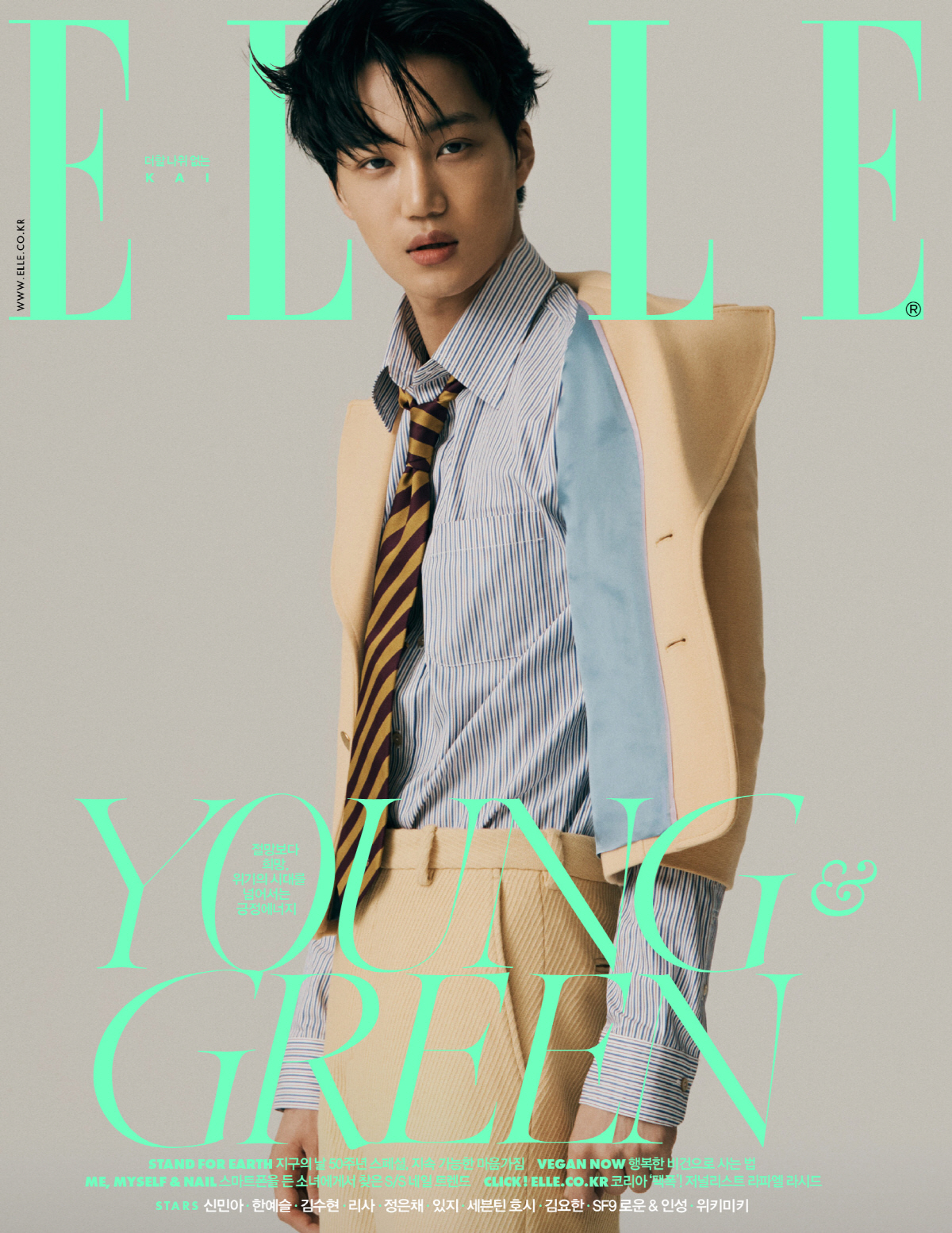 The Italian luxury brand Gucci has released a fashion picture with EXO Kai in the April issue of Elle Korea.Kai, who covered the cover of the April issue of Elle Korea, presented the Gucci 2020 spring summer collection with his own unique style with various poses.Kai features a 2020 spring summer collection look, including a jersey jacket with stitch detailing, vintage tricotine pants, RED color flare wool coats, margarine-orange-multicolor psychedelic G jackets and pants.Here, the RED color Gucci 1955 Holsbit Small Top Handle Bag, black leather brush booty, oversized frame sunglasses, and GG pattern silk tie are combined to add points.All of the costumes worn by Kai are available at the Gucci National Store and the official online store.Meanwhile, Kai is not only attracting worldwide attention as a global campaign model for Gucci Eyewear, but continues to engage in Guccis official activities as an ambassador for the house.