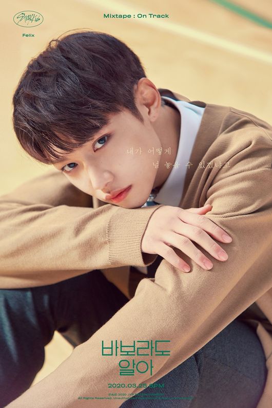 Hoon Hoon.The identity of the new content of Stray Kids, which was wrapped in veil, has finally been revealed.Stray Kids opened a main poster like a web drama with a refreshing feeling on the 14th, stimulating fans curiosity.On the 20th, at 0:00 on the official SNS channel, eight personal posters of the new song Mixtape: know foolla were posted, and the content was announced as the release of a new digital single.The eight members thrilled fans with their warm-hearted first-love senior-like visuals in the image released today (20th).I know this fool, I do not have anything else for you, You are drawn clearly in a blurry view, and emotional phrases analogized by new song lyrics are contained in the poster.Stray Kids said, I made the youth drama a concept of this music video and wanted to convey my excitement from Poster.Mixtape: I Know Fool is a song that Changbin, a member, has participated in writing and composing and released the courage to take a step closer to his dream.With the combination of hip-hop and lyrical melody, you can feel the musical style of Stray Kids while fascinating listeners.This is part of the And1 Project (Mixtape Project), which has been underway since late last year.The AND1 Project is a project that dissolves the stories of people who have lost their direction and are troubled in Stray Kids music to form a consensus.Through the AND1 Project, which boasts a wide range of musical spectrum, they share their view of the world.In December last year, Mixtape: Gone Days (AND1: Gon Days) gave a thrilling exhilaration by singing a nagging situation as if they knew everything.Stray Kids new digital single Mixtape: Knowing Fool will be released on March 25 at 6pm.Meanwhile, Stray Kids released the best album SKZ2020 on Korea and Japan on the 18th.The new album was on the 17th as Japan Tower Records daily reservation chart and the Oricon daily album chart.JYP Entertainment