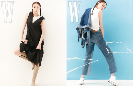 Actor Lee Sung-kyung presented a chic yet sensual Denim pictorial.In commemoration of the recent Rework Project line launch with the global Denim brand Levis in System (SYSTEM), the April issue of W Korea has released a picture of Actor Lee Sung-kyung to draw attention.This project is based on Log in Oreginaality and it is meaningful to change Ri of Originaality to Re, Rework which is the meaning of reinterpretation, and it contains meaning of freer from frame, pleasure of expression, respect of diversity, expanding infinite.It is also noteworthy that it deals with the global environment and sustainability that have emerged as fashion and social issues around the world.Lee Sung-kyung in the public picture has transformed into a messenger of sustainability.Lee Sung-kyung showed off his style queen downside, matching a unique unbalanced line skirt with a natural washing jacket and expressing a sense of Cheong-cheon Fashion.bak-beauty