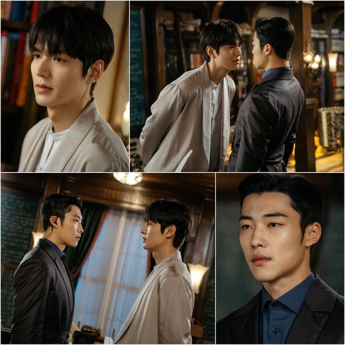 The King - Eternal Monarch Lee Min-ho and Woo Do-hwan foreshadowed Imperial House of Japan Bromance.SBSs new gilt drama The King - Eternal Monarch (playplayed by Kim Eun-sook, directed by Baek Sang-hoon, Jung Ji-hyun), which is about to be broadcasted in April, is a science department (ritual) type Korean Empire Empire Egon (Lee Min-ho) and a door to protect someones life, people, and love. It is a 16-part fantasy romance that Jeong Tae-eul (Kim Go-eun) draws through cooperation between the two worlds.It is expected to be a new work by Kim Eun-sook, who wrote Secret Garden, Dawn of the Sun, and Dokkaebi.Lee Min-ho and Woo Do-hwan play the role of Korean Empire Empire Empire Egon and Korean Empire Imperial House of Japan Guards captain Cho Young in The King - Eternal Monarch, respectively, and perform a different dimension of steamy Bromance.The two are like oasis, the only ones who can breathe in the solemn Imperial House of Japan, between the two of them in the Korean Empire Imperial House of Japan, where they meet with the Lord and the servant and experience twists and turns together.The Korean Empire Imperial House of Japan Bromance Chemie, which will be achieved by the Korean Empire Empire Empire Egon and the Empires Cheonhae First Sword contrast, is attracting attention.On the 26th, Lee Min-ho and Woo Do-hwan released Bromance to Shot, which gives a different quality of eyeballs.Two of the plays are taking a super close pose in the library of the Empire.Emperor Igon, who has been out of his usual dignified and cool expression, has put his face into the contrast with a soft expression and exudes a playful reversal charm.On the other hand, Cho Young, who took off his sharp knife angle when he was guarding, showed a embarrassed look at Lees sudden action.The two peoples super-close two-shot, which is a thrill even if they just watch, is raising expectations by foreseeing the synergy of Gon-Joe Couple which will continue in the future.The scene was filmed on a set in Yongin, Gyeonggi Province.Lee Min-ho and Woo Do-hwan, who were the first to meet the performance through the The King - Eternal Monarch, unfolded their performances with an unbelievable co-work, raising the atmosphere of the scene.Lee Min-ho, who is a senior but comfortable atmosphere, and Woo Do-hwan, who follows Lee Min-ho, are showing off his best brother-like chemistry and energizing the scene.Especially, the two people who showed off the special chemistry from the preparation of the shooting proved the extraordinary strength by completing the shooting with the sun.Lee Min-ho and Woo Do-hwan naturally expressed the soul mate between the Emperor and the Guards, which they have not seen before, and gave a warm heart throughout the shoot, said the production company, Hua Andam Pictures. Please pay attention to Lee Min-ho and Woo Do-hwan, who challenged new acting transformation through The King - Eternal Monarch.The King - Eternal Monarch will be broadcast at 10 pm on the gilt night of April following Hiena.