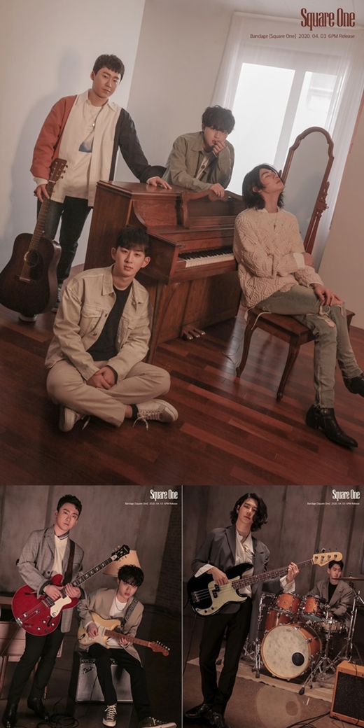 Bandage has unveiled its first group, Teaser.PlayM Entertainment, a subsidiary company, unveiled its first concept Teaser of the digital single Square One through the official SNS of Bandage at 12:00 pm on the 31st.The warm-colored group image created a classic and modern atmosphere of Bandage, stimulating curiosity about the album that has not yet been released.In the unit image, Lee Chan-sol, drum Kang Kyung-yoon, guitar Shin Hyun-bin, sub vocalist, guitar, bass, keyboard Lim Hyung-bin, who are in charge of vocals and guitar,Bandage is a talented band formed by four people who appeared in JTBC Super Band which was popular last year.At the time of the airing, Lee Chan-sol, Kang Kyung-yoon and Lim Hyung-bin were active in People on the Bridge, a team that advanced to the finals, and Shin Hyun-bin took a snowball with other genius.In addition to appearing in Super Band, Bandage has also participated in SBS Baega Bond, OCN All Lies and JTBC Itaewon Clath OST.The digital single Square One, which means the starting point of fresh new wind that Bandage will bring like the album name meaning start and start, was produced by all members of the album, and in the 1990s, G. Gorilla, a member of the Korean Glamrock representative band Eve and a hit maker, became a collaborative producer.On the other hand, Bandage will announce its first digital single Square One on April 3 and start full-scale debut action.