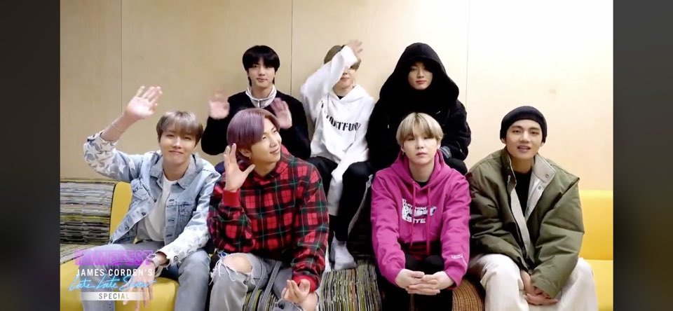 Group BTS (RM, Jean, Suga, Jay-hop, Jimin, V, and Jung Kook) sincerely told former World fans who are socially distanced in the aftermath of COVID-19, I want to see and meet.BTS appeared on the special broadcast Home Fest: James Cordens Lay Show Special (HOMEFEST: JAMES CORDENS LATE SHOW SPECIAL) on the CBS late night talk show The Lay Lay Show with James Corden (hereinafter referred to as James Corden Show) on March 30 (local time).The James Corden Show has introduced this special broadcast to prevent and prevent COVID-19, which is spreading all around the world.Host James Corden gave a pleasant and warm comfort to those who needed support by interviewing famous singers and entertainment celebrities in his garage with the intention of bringing together former World viewers and fans who are socially distanced.I asked World fans if they had a message to send, and V said, Amy, are you doing well? I miss you so much and I want to meet you soon.Were going to sing Boy With Luv for Small Things, I hope you enjoy it, Suga said.A video was released showing BTS performing a live performance of the hit song Boy With Luv in the practice room of Big Hit Entertainment, a subsidiary company.hwang hye-jin