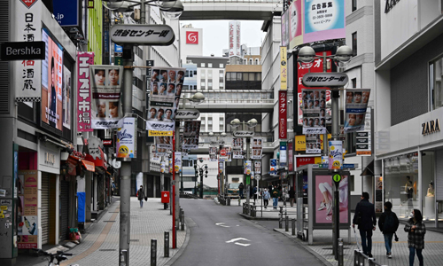 5일 도쿄 시부야의 한적한 거리 모습. 도쿄=AFP연합뉴스