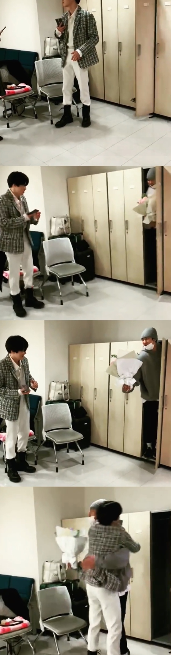 Chanyeol posted a short video on his instagram on the 5th with an article called Romantist.The video released showed Suho waiting in the waiting room for the music broadcast, followed by a small cabinet door and Chanyeol, which attracted a lot of attention.Chanyeol celebrated Suhos release of Solo album with a bouquet of flowers in a mask.Many netizens who saw this showed various reactions such as Chanyeol is so cute, It is warm and Suhoya Solo congratulate.Meanwhile, Suho released his first Solo album Self-Portrait in March and is working as a title song Love, Hazard.