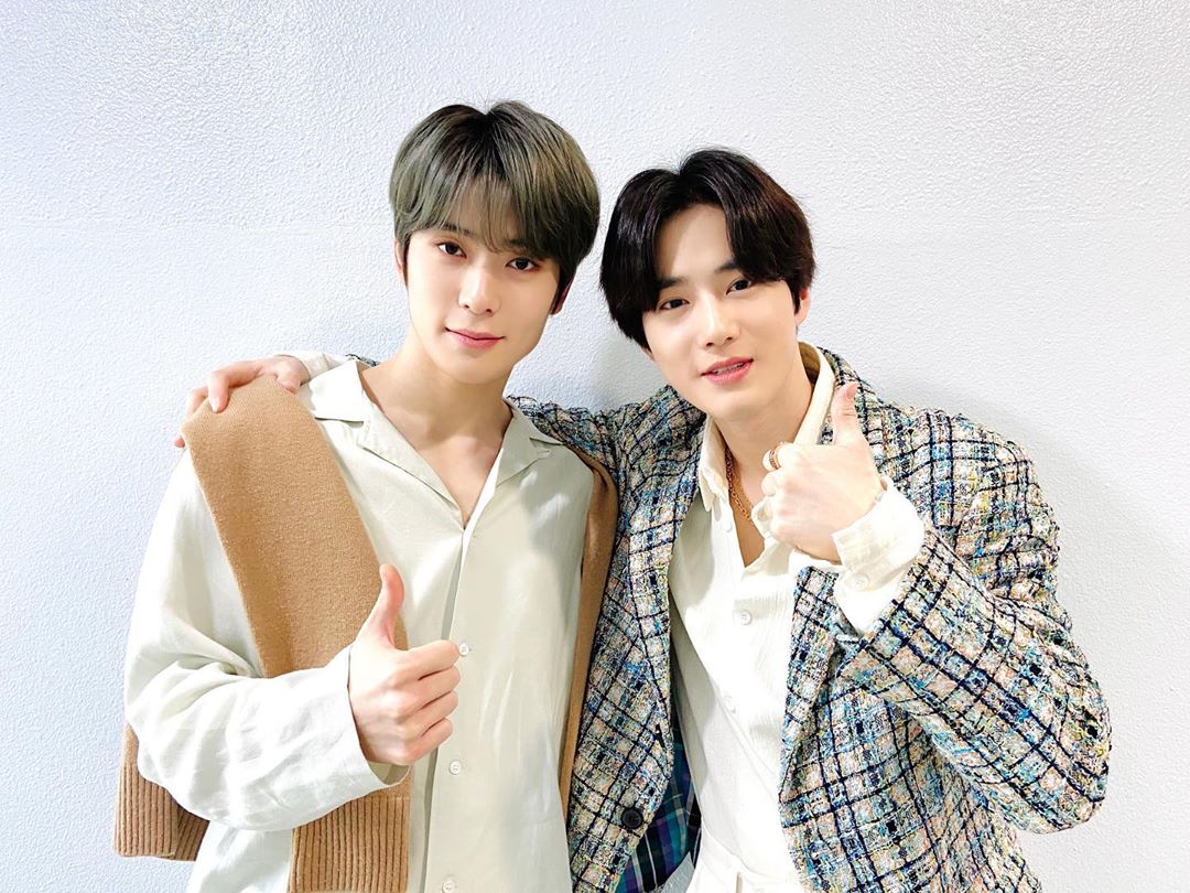 Jaehyun and EXO Suho of NCT 127 showed off their visuals together.On the 5th, NCT 127s official Instagram posted two photos.Both of them in the photo are wearing calm hairstyles and classic costumes.NCT 127 Jaehyun and Suho, who appeared on SBS Inkigayo together on the day, are taking various poses while boasting their warm appearance.Jaehyun added, Suho brother!! Congratulations Solo debut! I will always cheer you up. He once again proved the brilliant loyalty of SM Entertainment.Meanwhile, Jaehyun is currently working as an Inkigayo MC, and Suho recently released his first Solo album Self-Portrait.Photo = NCT 127 Instagram