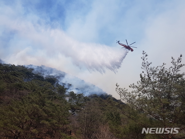 청송 파천면 산불..헬기 11대 투입 진화 중(2보) | 인스티즈