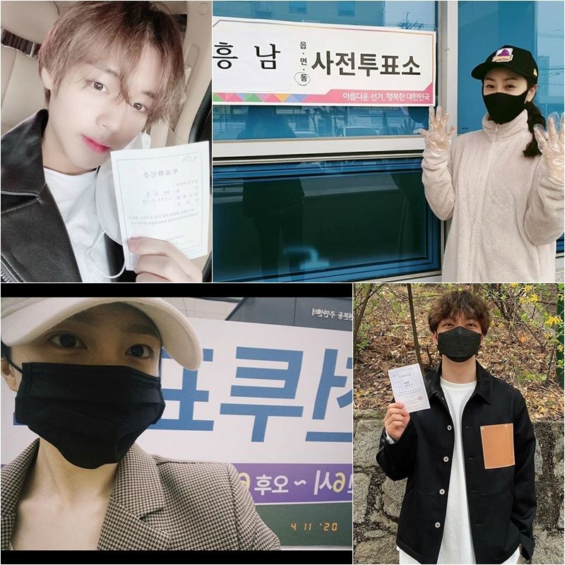 Musical actor Kim So-hyun - Son Jun-ho and his wife pre-voted together on the 11th.Kim So-hyun posted a picture of them together on Instagram, saying, Pre-voting the 21st National Assembly election.Thank you for South Korea today, which is meaningful and thankful after going to Seodaemun prison for the 101st anniversary of the establishment of the South Korea government. Park Seo-joon left a certified photo with a vinyl glove distributed at the Voting site due to Corona 19; he wrote, Voting complete.Park Ji-hoon also posted a photo with a Voting confirmation and an article called #Voting.Shin Min-a and IU left a trail of pre-voting on the Instagram story, and Ji Jin-gu also posted a Voting certification photo and a short greeting Be careful of health on Instagram.Onara wrote in an Instagram post, The middle rain of Gunsan shooting came to Voting in the gap, he said, # Pre-voting completion.The wire said, Pre-voting and going home. The cherry blossom road in front of the house was beautiful.Miri is comfortable to do  I was surprised that the line was so long, but I am out soon. Miri, please go today. Ishian posted a long line of pictures on Instagram to do pre-voting, while writing: The line was long, pre-voting complete.Jung Yu-mi also wrote a Voting certification photo and Be careful and keep a vote! Keep distance.Jin Tae-hyun - Park Si-eun and his wife released a photo of the certification after pre-voting together.Jin Tae-hyun posted a photo of them together on Instagram and a post saying, As soon as we opened our eyes, we pre-voted: Lets exercise our precious rights, lets all get through Corona.Hani certified Voting with an article and authentication photo, Lets do it, Voting.In addition, all members of the girl group (girls) Mi-yeon, So-yeon, Sujin and Boy group Tioo (Chihoon, Dong-gun, Chan, Jisu, Minsu, Jae-yoon, Jayu, Security, Jerome, Woonggi), and Hong Jin-young participated in the pre-voting.The 21st general election Pre-voting was held on the 10th and 11th from 6 a.m. to 6 p.m. on the 11th.
