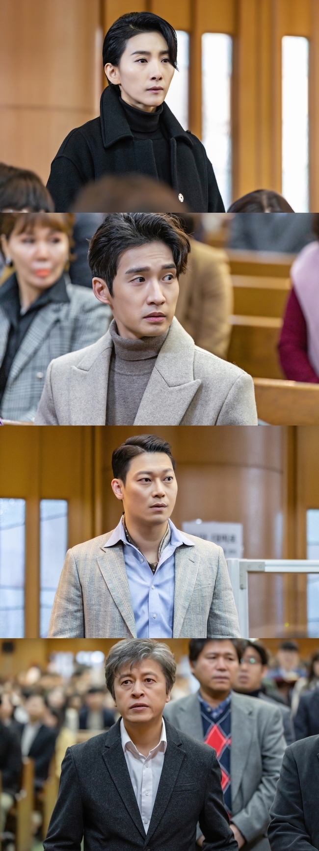 No one knows Kim Seo-hyung Ryu Duk-hwan Park Hoon Kwon Hae-hyo, 4-character face-to-face of shock unfolds.SBS monthly drama No One Knows (playplayplay by Kim Eun-hyang/directed by Lee Jung-heum) is running toward the end.Expectations are high that what story will tell the audience and what shocking and heavy message will be left for the remaining two episodes of No One, which has been bombarding a powerful story bomb in the second half.Meanwhile, on April 20, the production team of No One Knows will focus attention on the appearance of Cha Young-jin (Kim Seo-hyung), Lee Sun-woo (Ryu Duk-hwan), Baek Sang-ho (Park Hoon), and Long-term protection (Kwon Hae-hyo) gathered at meaningful places.Just because all those who are chased and chased are gathered together, the curiosity rises.In the public photos, Cha Young-jin, Lee Sun-woo, Baek Sang-ho and Long-term protection are all in what appears to be the Church of New Life.Cha is watching something without revealing his feelings, while Lee Sun-woo looks a little surprised and Baek Sang-hos face shows anger and embarrassment.Long-term protection, on the other hand, is a strong and rugged look as if it were a firm decision, which causes curiosity about what will happen later.Previously, Cha Young-jin and Lee Sun-woo found out that Baek Sang-ho was a murderer through the memories of Ko Eun-ho, and that he was aiming for Ko Eun-ho.So Cha Young-jin promised to catch Baek Sang-ho and Lee Sun-woo vowed to protect Ko Eun-ho.To this end, Cha Young-jin joined hands with Long-term protection, who held the Secret to Amail Baek Sang-ho, and began to pursue The Secret in the Gospel of New Life.On the other hand, Baek Sang-ho also noticed the unusual flow and started to move.He is looking for a long-term protection to hide his weaknesses that have not yet been revealed to the world, and is closely watching Ko Eun-ho to pressure him at any time.He also threatened Lee Sun-woo with his students to get the Gospel of New Life containing The Secret.Four people gathered in what seemed to be the church of the new life in the situation of being chased and chased.How does this four-way face-to-face affect the development of the no one knows running toward the end? I wonder and wait for the fifteen no one knows times.kim myeong-mi