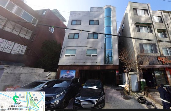 약 20억원의 차익을 본 것으로 알려지는 이시영의 서울 성수동 빌딩 전경.