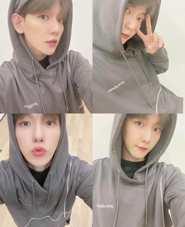 Group EXO member Baekhyun boasted a warm visual.Baekhyun posted several photos on his SNS on the afternoon of the 3rd, along with an article entitled Selfie Parade in a while, but the weather is good, but it is a practice room! Why?In the photo, Baekhyun poses in various ways: his cute expression attracts attention, and Baekhyuns big eyes and a stiff nose also stand out.Meanwhile, EXO announced the OST of SBS drama Hiena in February On the Way to You.