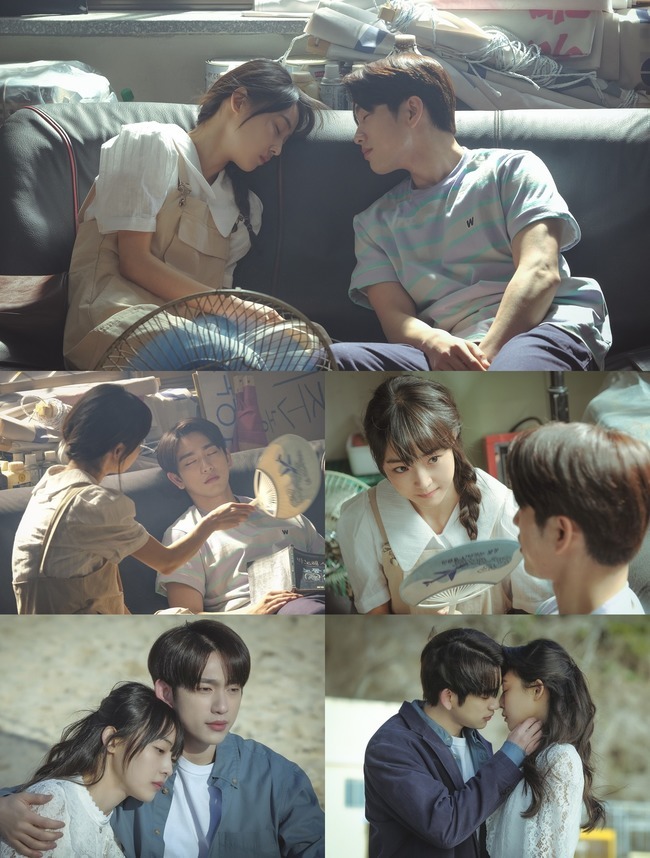 Two shots were captured that stopped the hearts of J. Y. Park (GOT7) and Jeon So-nee.In the fourth episode of TVNs Saturday Drama In the Mood for Love - The Moment When Life Becomes a Flower (playplayplay by Jeon Hee-young/director Son Jung-hyun/hereinafter, In the Mood for Love), which airs on May 3, J. Y.Park (played by the past replay) and Jeon So-nee (played by the past index) herald a heart-wrenching romance with growing emotions.Earlier, Yoon Ji-su (Jeon So-nee) said, I will live in a world where my senior lives.Park) expressed his mind toward him, and eventually developed into a lover, and on the 4th broadcast on May 3, the two people were excited about the progress of the two.In the photo, Han Jae-hyun and Yoon Ji-su leaning on the sofa of the club room are shown. Yoon Ji-su is fanning Han Jae-hyun who is asleep and showing affection.Those who fall asleep on a hot summer day emit a languid yet throbbing atmosphere, making them feel more special to each other.bak-beauty
