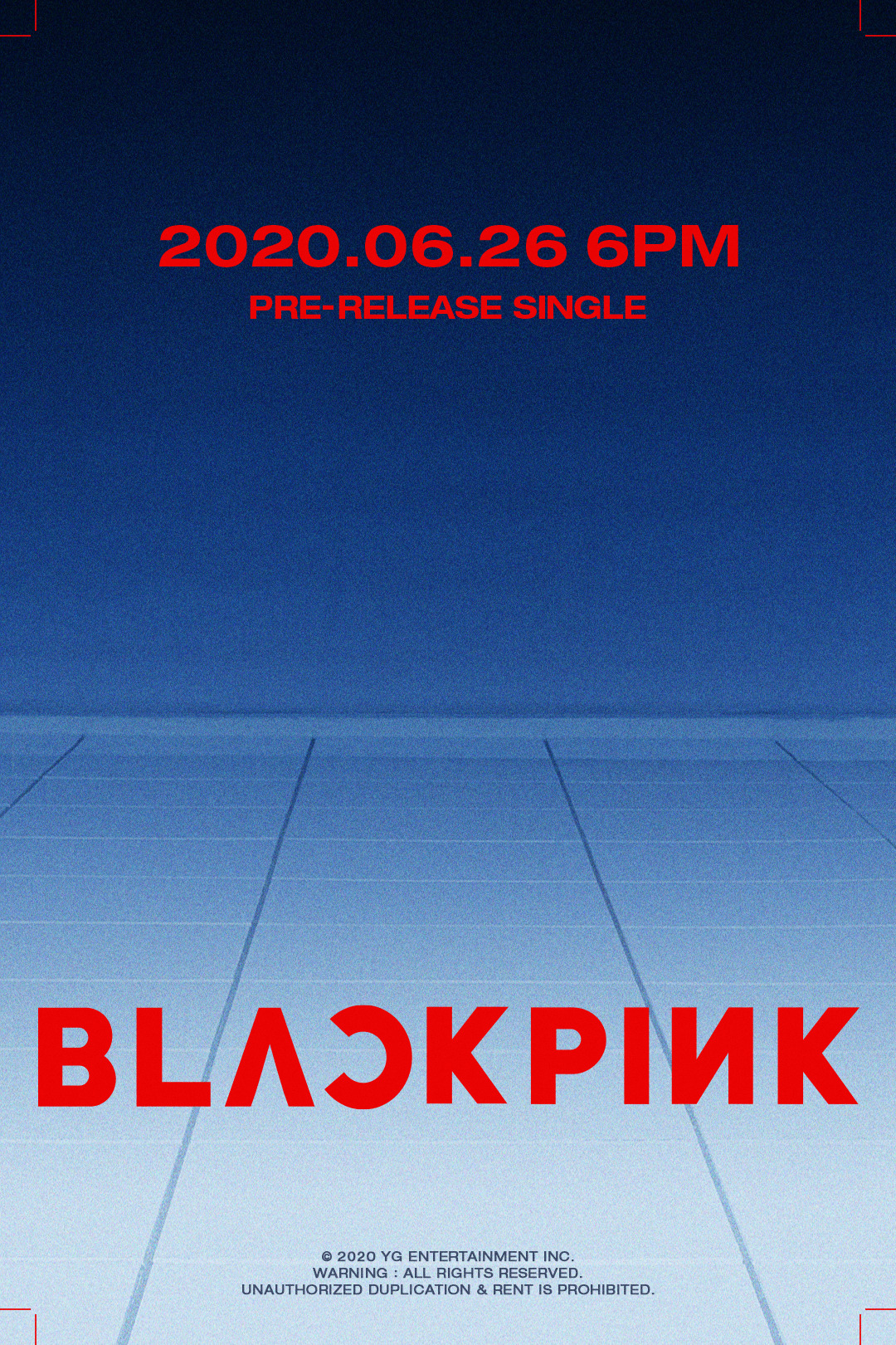 Seoul: = BLACKPINK (BLACKPINK) has confirmed its comeback on the 26th.On the 10th, YG Entertainment posted BLACKPINK comeback Teaser Poster on its official blog.The 2020.06.26 6PM phrase, which announces the release schedule of the new song at the top of the Poster, is clear, and the signature logo of BLACKPINK is thick at the bottom.Other information was still veiled, and the unpredictable blue-toned space and red contrasts only stimulated the curiosity of the viewer, who made a strong impression.Earlier, YG said that BLACKPINKs new song, which will be released this month, is a pre-release title.Since then, BLACKPINK has announced a second new song in a special form and the release of its first full-length album in September from July to August.As YG has been working hard for a long time, the expectation of former World music fans for BLACKPINK has grown even bigger.Online and SNS are already hot on the news of their comeback schedule.BLACKPINK recently completed a comeback pre-heat with her collaboration song Sour Candy with Lady Gaga.The song, released on the 28th of last month (Korea time), first reached number 33 on the United States of America Billboard main chart Hot 100 released on the 9th, and achieved the highest performance of the K-pop girl group.In addition, it ranked 17th in the UK Official Chart Single Top 40, and it also reached the top of the global YouTube Song Top 100 chart, breaking both the first and best K-pop girl group records.BLACKPINKs followers exceeded 12.15 million in Sporty, the largest one-note site in the World, and it was named the top 50 global charts, including United States of America and the UK.BLACKPINK hit the pop mainstream market with KILL THIS LOVE released last year.Kill Dis Love entered the Billboard main single chart Hot 100 and the main album chart Billboard 200 at the time of release, respectively, at 41st and 24th, respectively, and wrote a new history of K-pop girl group.BLACKPINK has successfully completed the world tour, the largest K-pop girl group, 32 times in 23 cities on 4 continents.The three major dome tours in Japan, which were part of the world tour, also sold out four times in total, and stood as a world class girl group covering the entire World stage.